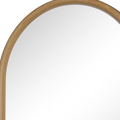 HomeRoots 36" Brown Solid Wood Arch Framed Accent Mirror