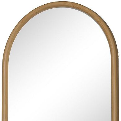 HomeRoots 36" Brown Solid Wood Arch Framed Accent Mirror