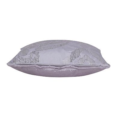 HomeRoots 20" X 20" Silver Striped Polyester Zippered Pillow With Beads