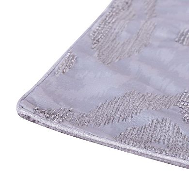 HomeRoots 20" X 20" Silver Striped Polyester Zippered Pillow With Beads