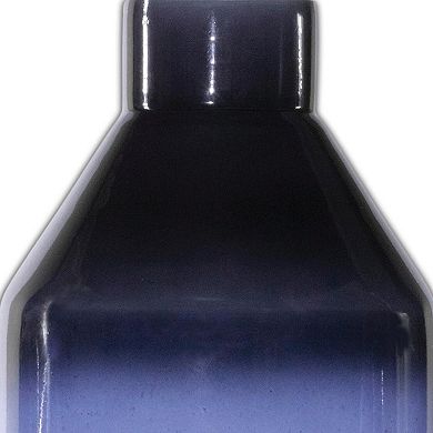 HomeRoots 7" Blue Ombre Glass Cylinder Table Vase