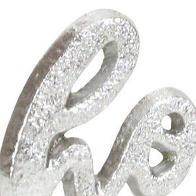 HomeRoots 9" Silver Cast Iron Christmas Tabletop Sign