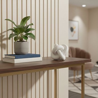 HomeRoots 5" White Resin Knot Tabletop Sculpture