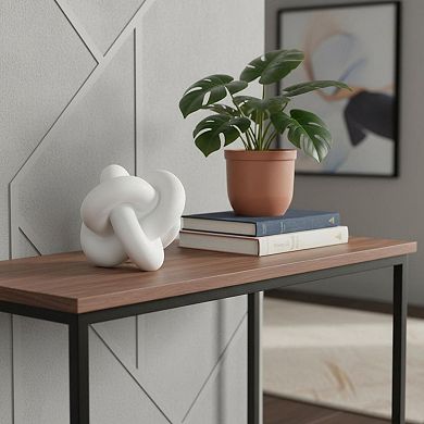 HomeRoots 5" White Resin Knot Tabletop Sculpture