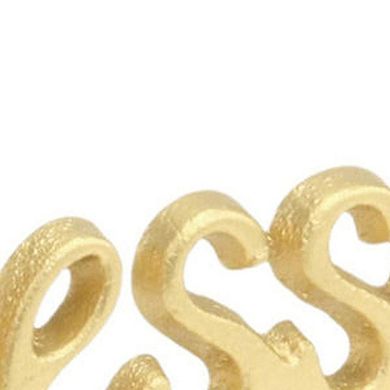 HomeRoots 8" Gold Cast Iron Blessed Hand Painted Tabletop Sculpture