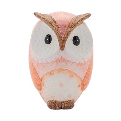 HomeRoots Set of Three Pink And Beige Terracotta Owl Figurines