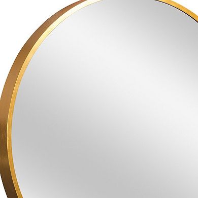 HomeRoots 20" Gold Aluminum Round Framed Bathroom Vanity Mirror