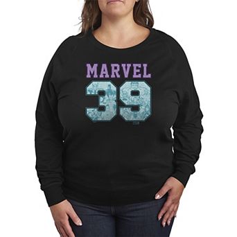 Plus Size Marvel Pastel Collegiate 39 French Terry Long Sleeve Tee