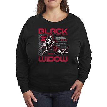 Plus Size Marvel Black Widow French Terry Long Sleeve Tee