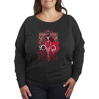 Plus Size Marvel Scarlet Witch Nouveau French Terry Long Sleeve Tee