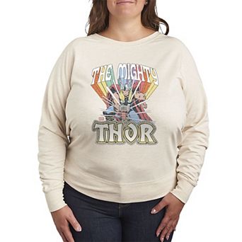 Plus Size Marvel The Mighty Thor French Terry Long Sleeve Tee