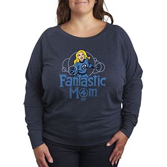 Plus Size Marvel The Fantastic Four Fantastic Mom French Terry Long Sleeve Tee