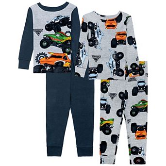 Toddler Boy Monster Jam 4 pc Pajama Top & Pajama Bottoms Set