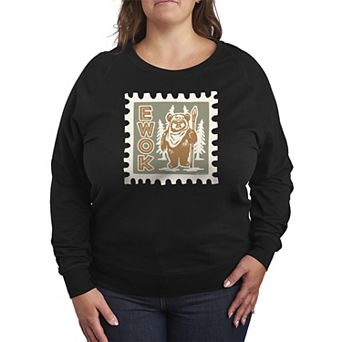 Plus Size Star Wars Ewok Stamp French Terry Long Sleeve Tee