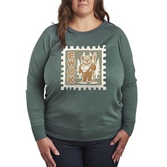 Plus Size Star Wars Ewok Stamp French Terry Long Sleeve Tee