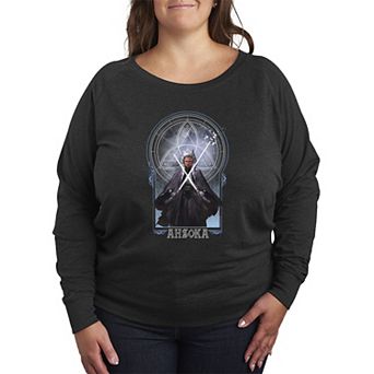 Plus Size Star Wars Ahsoka Star Wars Celestial French Terry Long Sleeve Tee