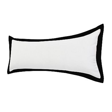 HomeRoots 14" X 36" Black And White Cotton Color Block Throw Pillow