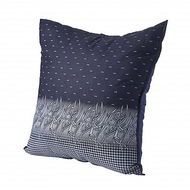 HomeRoots 20" X 20" Navy And White 100% Cotton Geometric Zippered Pillow