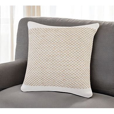 HomeRoots 20" Ivory And Natural Cotton Geometric Throw Pillow