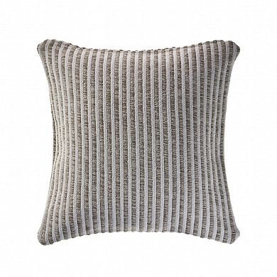 HomeRoots 22" X 22" Beige And Cream 100% Cotton Striped Zippered Pillow