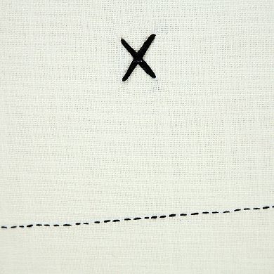 HomeRoots 20" X 20" Off-White And Black 100% Cotton Geometric Zippered Pillow