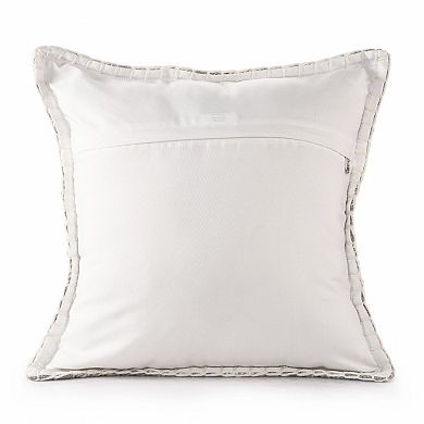 HomeRoots 20" X 20" Light Gray And Ivory Polyester Plaid Zippered Pillow