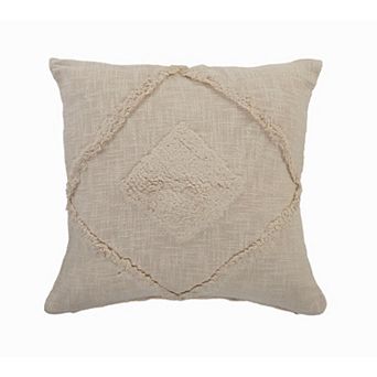 HomeRoots 20" X 20" Birch 100% Cotton Geometric Zippered Pillow
