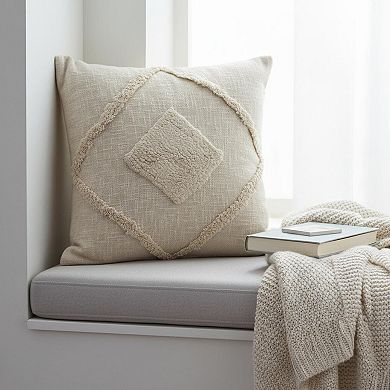 HomeRoots 20" X 20" Birch 100% Cotton Geometric Zippered Pillow