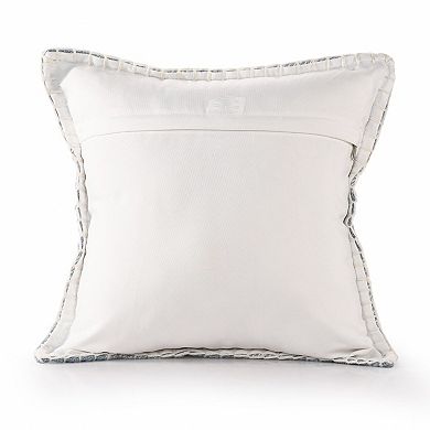 HomeRoots 20" X 20" Light Blue And Ivory Polyester Plaid Zippered Pillow