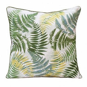 HomeRoots 20" X 20" Green And Yellow Polyester Floral Zippered Pillow