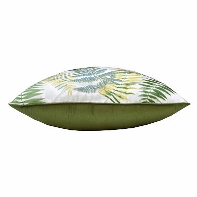 HomeRoots 20" X 20" Green And Yellow Polyester Floral Zippered Pillow