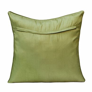 HomeRoots 20" X 20" Green And Yellow Polyester Floral Zippered Pillow