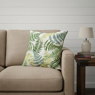 HomeRoots 20" X 20" Green And Yellow Polyester Floral Zippered Pillow