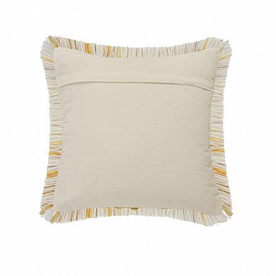 HomeRoots 20" X 20" Black Gold And White Polyester And Cotton Blend Geometric Zippered Pillow