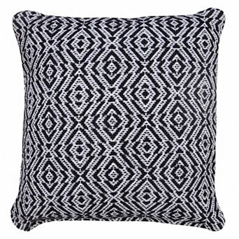 HomeRoots 20" X 20" Black And White 100% Cotton Geometric Zippered Pillow