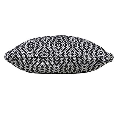 HomeRoots 20" X 20" Black And White 100% Cotton Geometric Zippered Pillow