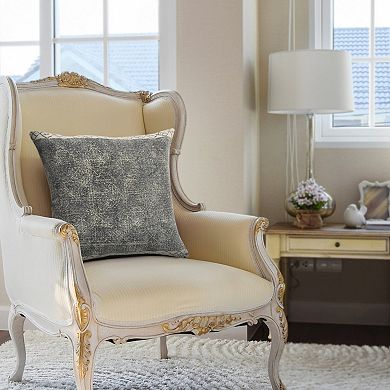 HomeRoots 20" X 20" Gray And White 100% Cotton Geometric Zippered Pillow