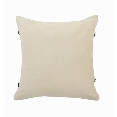HomeRoots 20" X 20" Cream Black And Gray 100% Cotton Geometric Zippered Pillow