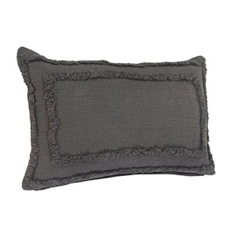 HomeRoots 16" X 24" Gray Throw Pillow