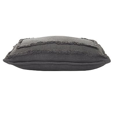 HomeRoots 16" X 24" Gray Throw Pillow