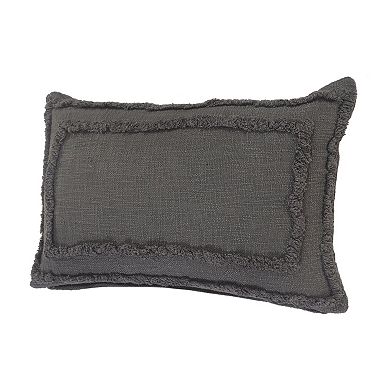 HomeRoots 16" X 24" Gray Throw Pillow