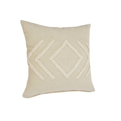 HomeRoots 20" X 20" Birch And White 100% Cotton Geometric Zippered Pillow