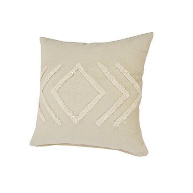 HomeRoots 20" X 20" Birch And White 100% Cotton Geometric Zippered Pillow