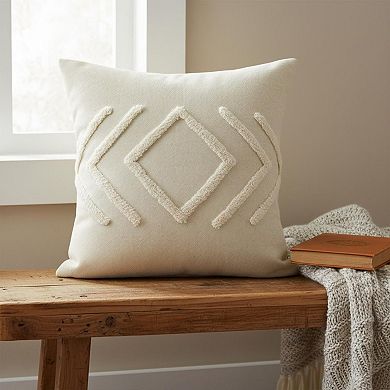 HomeRoots 20" X 20" Birch And White 100% Cotton Geometric Zippered Pillow