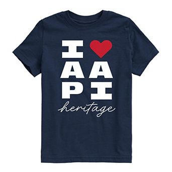 Boys 8-20 I Heart AAPI Heritage Graphic Tee