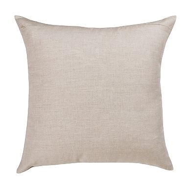 HomeRoots 20" X 20" Gray And Tan Linen Patchwork Zippered Pillow