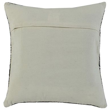 HomeRoots 20" X 20" Gray And Black 100% Cotton Geometric Zippered Pillow