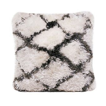 HomeRoots 20" Black And White Fabric Geometric Throw Pillow