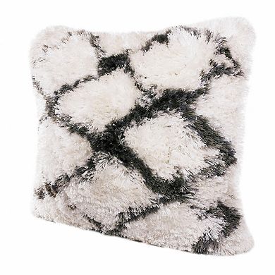 HomeRoots 20" Black And White Fabric Geometric Throw Pillow