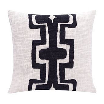 HomeRoots 24" Black and Ivory Throw Pillow
